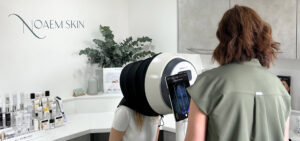 Skin consultation at Noaem Skin using the skin scanner
